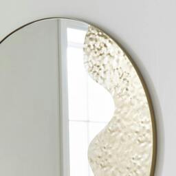 Rackhams Ripple Antique Brass Round Mirror - thumbnail 2