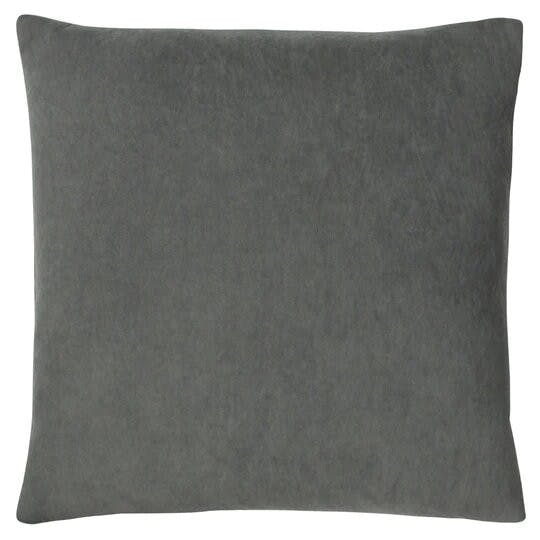 Rackhams Kobe Velvet Cushion Cover - Grey - One Size - Grey - 100% Polyester - image 1
