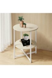 Rackhams White Small Round Coffee Table with 2 Tier - White
