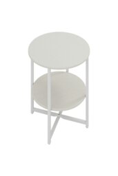 Rackhams White Small Round Coffee Table with 2 Tier - White - thumbnail 3