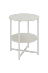 Rackhams White Small Round Coffee Table with 2 Tier - White - thumbnail 2