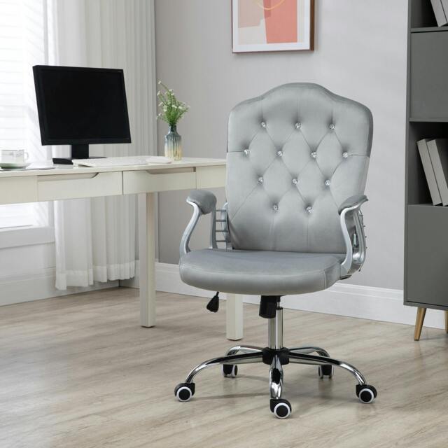 Rackhams Home Office Chair with Adjustable Height Tilt Function Cream White - Grey - Yes - Office Chair - image 1