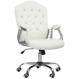 Rackhams Home Office Chair with Adjustable Height Tilt Function Cream White - Grey - Yes - Office Chair - thumbnail 3