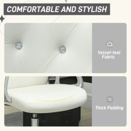 Rackhams Home Office Chair with Adjustable Height Tilt Function Cream White - Grey - Yes - Office Chair - thumbnail 4