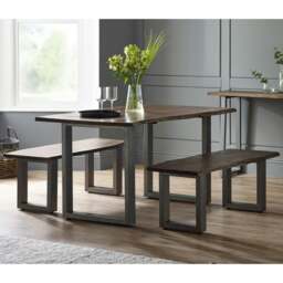 Rackhams Linden Live Edge Medium Sized Dining Table 1.5M Wood & Metal - Wood - 150x85x76 CM (LxDxH) - Dining Table