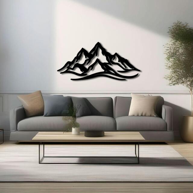 Rackhams Mountain Peak Minimalist Abstract Metal Wall Decor - Metal - Black - image 1