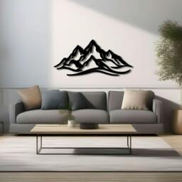Rackhams Mountain Peak Minimalist Abstract Metal Wall Decor - Metal - Black - thumbnail 1