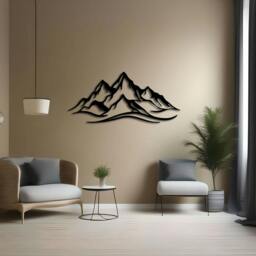 Rackhams Mountain Peak Minimalist Abstract Metal Wall Decor - Metal - Black - thumbnail 2