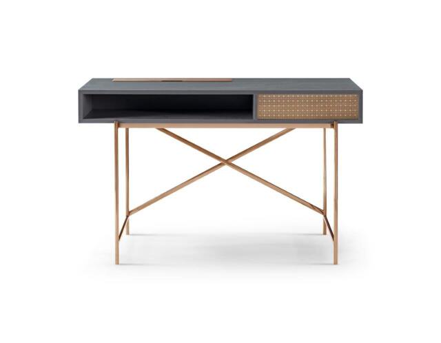 Rackhams Adriana Desk Dressing Tables - Bronze Brushed - Grey Wood (Laminate) - image 1