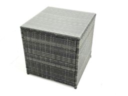Rackhams Garden Outdoor Rattan Furniture Set with Sofa Coffee table 2 Big Footstools Side Table Dark Grey Mixed - thumbnail 4