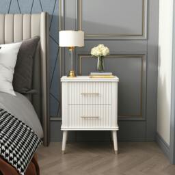 Rackhams Cozzano 2 Drawer  Bedside Table - White