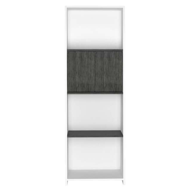 Rackhams Dallas 4-Shelf Bookcase with Cabinet - White - image 1