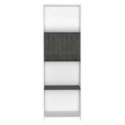 Rackhams Dallas 4-Shelf Bookcase with Cabinet - White