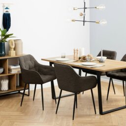 Rackhams Brooke Dining Chair with Armrest in Taupe Set of 2 - 1 - thumbnail 4