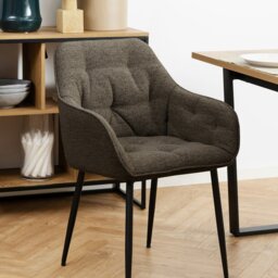 Rackhams Brooke Dining Chair with Armrest in Taupe Set of 2 - 1 - thumbnail 5