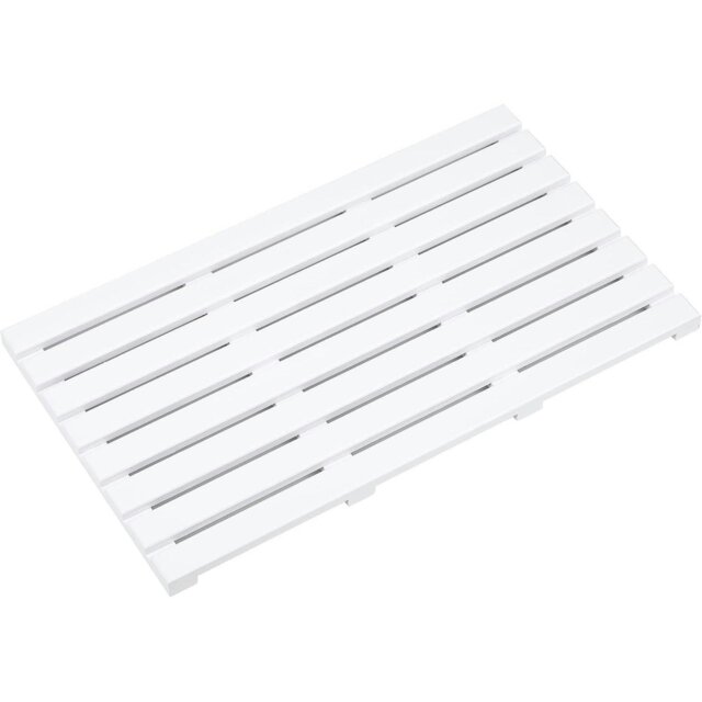 Rackhams Bamboo Bathroom Duckboard Board Bath Shower For Bathroom Showers Bathtubs Floors Anti Slip Bath Mat (White) - White - Bamboo - Bath Mat - image 1