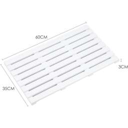 Rackhams Bamboo Bathroom Duckboard Board Bath Shower For Bathroom Showers Bathtubs Floors Anti Slip Bath Mat (White) - White - Bamboo - Bath Mat - thumbnail 4