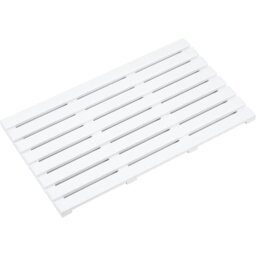 Rackhams Bamboo Bathroom Duckboard Board Bath Shower For Bathroom Showers Bathtubs Floors Anti Slip Bath Mat (White) - White - Bamboo - Bath Mat - thumbnail 1