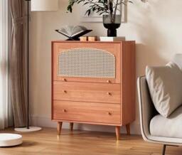 Rackhams Raphael Rattan Sideboard, Black & Dark Brown - Dark Brown - 120cm - thumbnail 6