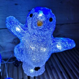 Rackhams 23cm Set of 3 Acrylic Ice White LED Penguins Indoor Outdoor Christmas Decoration - thumbnail 6