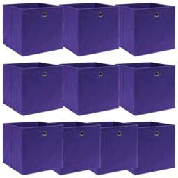 Rackhams Storage Boxes 10 pcs Purple 32x32x32 cm Fabric - thumbnail 1
