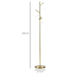 Rackhams 3-Light Tree Floor Lamps for Living Room, Modern Standing Lamp for Bedroom with Globe Lampshade, Steel Base, Bulb not Included, Gold Tone - thumbnail 3