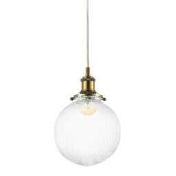 Rackhams Traditional Vintage Lantern Pendant Light in Antique Brass with Glass Shade - thumbnail 2