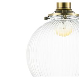 Rackhams Traditional Vintage Lantern Pendant Light in Antique Brass with Glass Shade - thumbnail 3