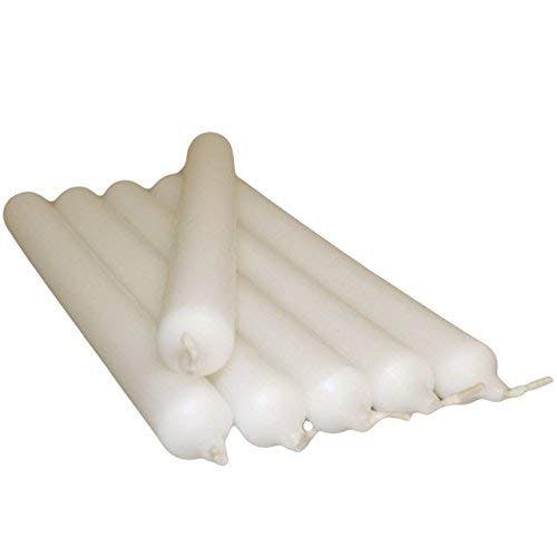 Rackhams Candles - Set of 6 White Bistro Style Dinner Candles - White