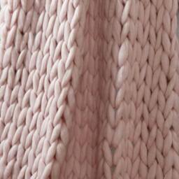 Rackhams Chunky Hand-Knitted Cable Knit Throw -120x150cm - Blush Pink - thumbnail 2