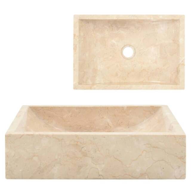 Rackhams Sink 45x30x12 cm Marble High Gloss Cream - Cream - Marble