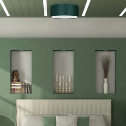 Rackhams Verde Hand Made Scandi Style 40cm Ceiling Lamp In A Rich Green Finish Holds 2xE27 LED Bulbs - thumbnail 3