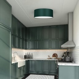 Rackhams Verde Hand Made Scandi Style 40cm Ceiling Lamp In A Rich Green Finish Holds 2xE27 LED Bulbs