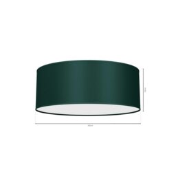Rackhams Verde Hand Made Scandi Style 40cm Ceiling Lamp In A Rich Green Finish Holds 2xE27 LED Bulbs - thumbnail 5