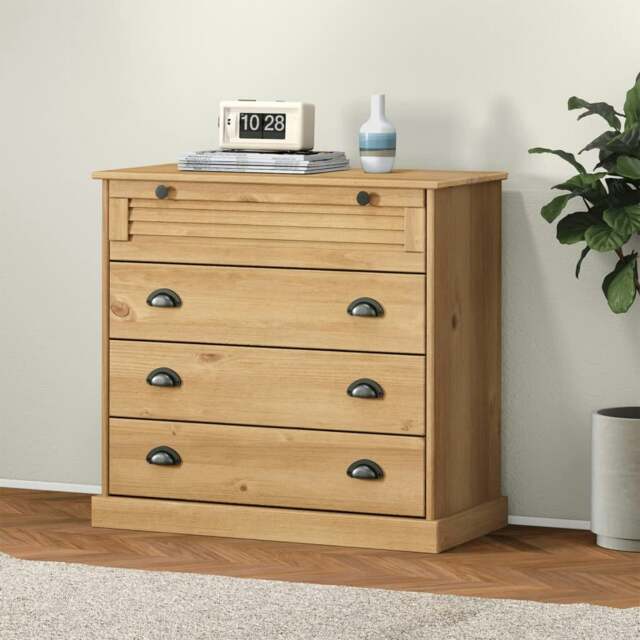 Rackhams Chest of Drawers VIGO 80x40x76 cm Solid Wood Pine