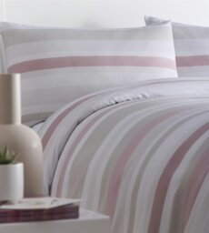 Rackhams Simply Stripes Duvet Cover Set Bedding - Blue - Super King - thumbnail 3