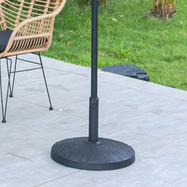 Rackhams 3M Sunshade Parasol Umbrella Easy Tilt for Outdoor Market Table - Only round resin base A - image 1