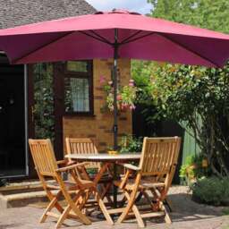 Rackhams 3M Sunshade Parasol Umbrella Easy Tilt for Outdoor Market Table - Only round resin base A - thumbnail 4