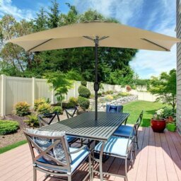 Rackhams 3M Sunshade Parasol Umbrella Easy Tilt for Outdoor Market Table - Only round resin base A - thumbnail 2