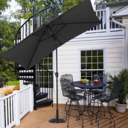 Rackhams 3M Sunshade Parasol Umbrella Easy Tilt for Outdoor Market Table - Only round resin base A - thumbnail 3