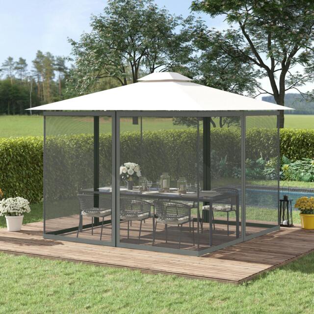 Rackhams 352 x 207cm Universal Replacement Gazebo Mesh Netting Screen Walls - image 1