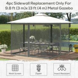 Rackhams 352 x 207cm Universal Replacement Gazebo Mesh Netting Screen Walls - thumbnail 4