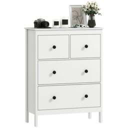 Rackhams Modern Chest of Drawers, 4 Drawer Dresser for Bedroom, White - 97 - thumbnail 2