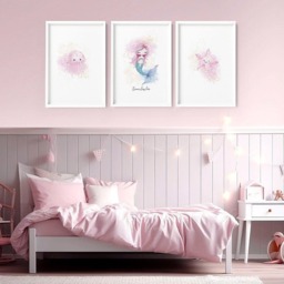 Rackhams Mermaid Decorations Bedroom - Set of 3 wall art prints - A2 16.54 x 23.39 in / 42 x 59.4 cm - Matte Museum Quality Art Paper 290 gsm - White Frame - thumbnail 4