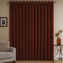 Rackhams Herringbone Eyelet Lined Curtain - Red - thumbnail 2