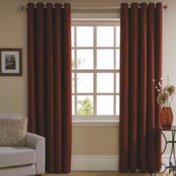 Rackhams Herringbone Eyelet Lined Curtain - Red