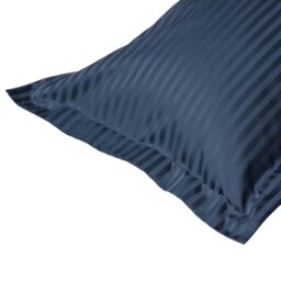 Rackhams 540 Thread Count Satin Stripe Oxford Pillowcase - Navy - One Size - Navy - 100% Cotton - thumbnail 3