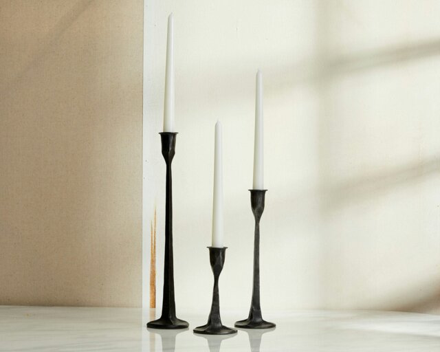 Rackhams Nile Iron Black Candle Holder Set (Set of 3) - image 1