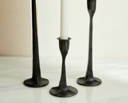 Rackhams Nile Iron Black Candle Holder Set (Set of 3) - thumbnail 4