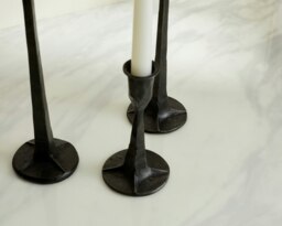 Rackhams Nile Iron Black Candle Holder Set (Set of 3) - thumbnail 3